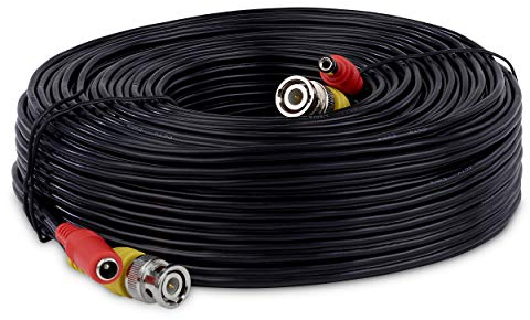 SSL BNC Video Power Cable For CCTV Camera DVR Security System (20M, Black)