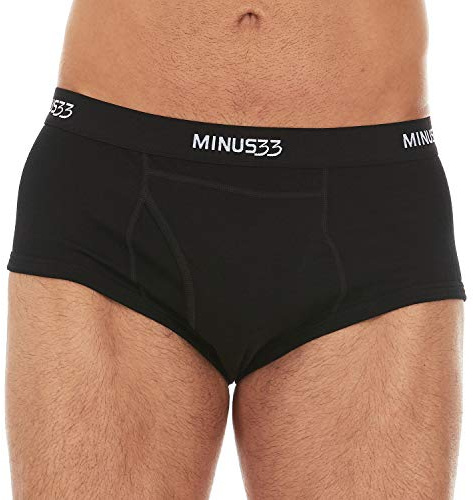 Minus33 Merino Wool Men's Micro Weight Woolverino Brief Black Large