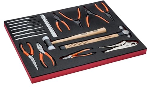 Bahco Foam Tool Storage Tray with Auto Clips – 18‑Piece Pliers Set