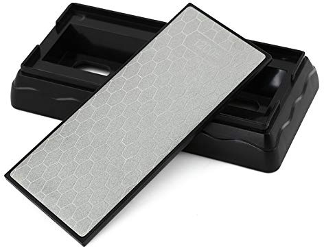 TOOLSTAR Piedra de afilar, piedra de afilar de diamante de doble cara de 6 pulgadas con base antideslizante (grano 400/1200)