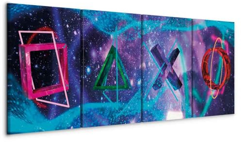 murando - Leinwandbild Gamingzimmer Gaming, 80x30 cm, 4-teilig, Wohnzimmer
