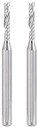 sourcing map 2 Stück VHM Schaftfräser 2 mm, Klingenlänge 17 mm CNC Fräser für Edelstahl, Verbundwerkstoffe und Legierungen