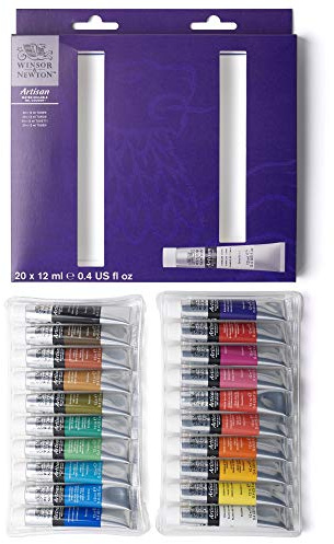Winsor & Newton 1590272 Artisan pittura ad olio miscibile con acqua, alta concentrazione di pigmenti, buona copertura e resistenza alla luce - set iniziale 20 colori in tubi da 12 ml