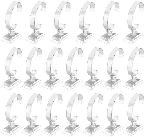 20 Pack Plastic C-Type Watch Display Stands, Durable Bracelet or Bangle Rack Holder for Jewelry Shops, Wristbands, Stretchie Bangles, Clear Showcase Organizer