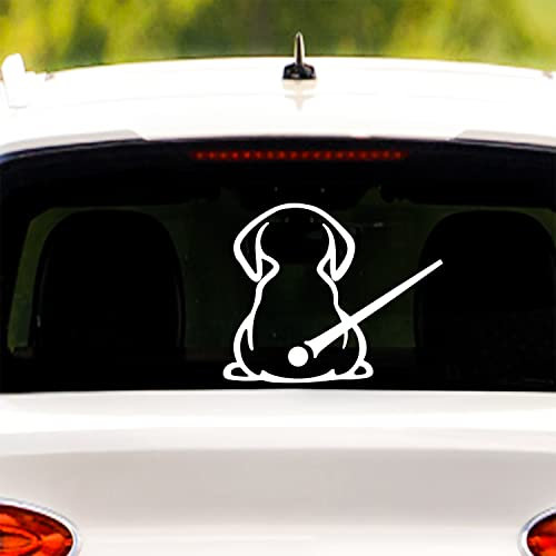 Vesvory Funny Car Dog Stickers, Back Windshield Wiper Decal, No Background Vinyl Waterproof Sticker for Car Window Bumper Rear Wiper Decals (Reflective White)