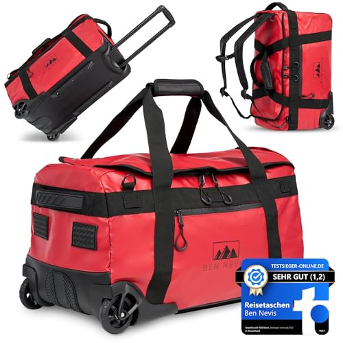 BEN NEVIS ORIGINAL 60L Reisetasche mit Rollen – XL Faltbare Reise- & Sporttasche, Wasserabweisend, Robust & Platzsparend