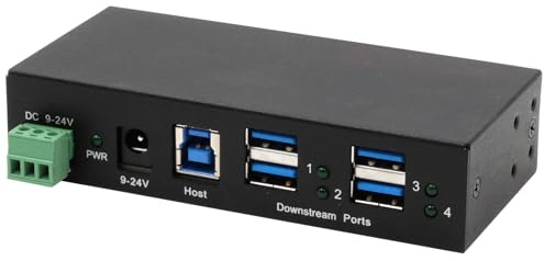EXSYS EX-1244HMS 4 Puertos USB 3.2 Gen 1 HUB DIN-Rail Kit und Wand Via VL813 Chipset