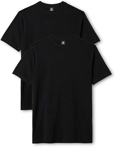 LERROS - Herren Rundhals Doppelpack Tshirt, Regular Fit, (2003014), Größe:XL, Farbe:Black (290)