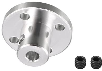 DMiotech 2 Pack 4mm Innen Durchm. H13xD10 Flansch Kupplung Anschluss Starre Leitfaden Welle Unterstützung Kuppler Welle Kupplung mit Schrauben für Basteln RC Modell Motoren Silber