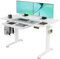 Claiks Schreibtisch Höhenverstellbar Elektrisch, Höhenverstellbarer Schreibtisch 120x60 cm mit Schublade, Standing Height Adjustable Desk, Weiß Gestell/Weiß Oberfläche