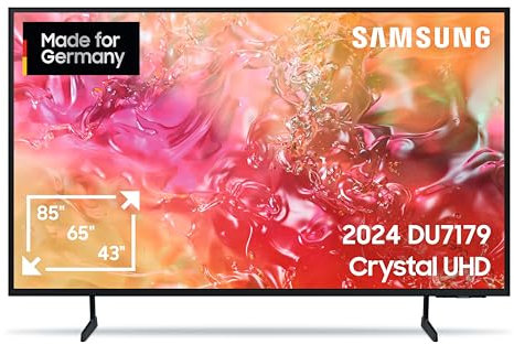 Samsung Crystal UHD TV 4K DU7179 Fernseher 43 Zoll (108 cm), Fernseher mit PurColor, 4K Upscaling, Gaming Hub, Crystal Prozessor, Tizen OS, Smart TV, Alexa, 3D Surround Sound & Q-Symphony