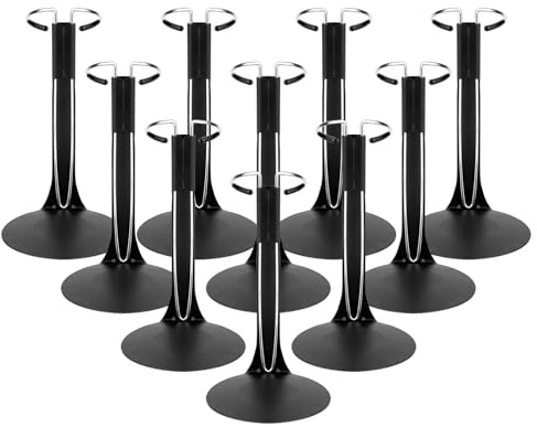 HMIEPRS 10 Pcs Doll Stand Adjustable Doll Display Stand, Action Figure Stand Holder 1/6 Scale Dolls Support Stand for 8 to 12 Dolls Accessories (Black)