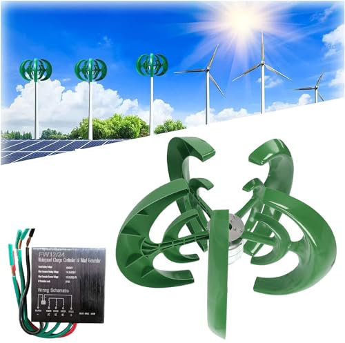 Eastnmythet Turbina aerogeneradora de 6000W para Uso doméstico, generador de Electricidad de Molino de Viento de Bajas revoluciones con Controlador, turbina de levitación magnética,Green-24V