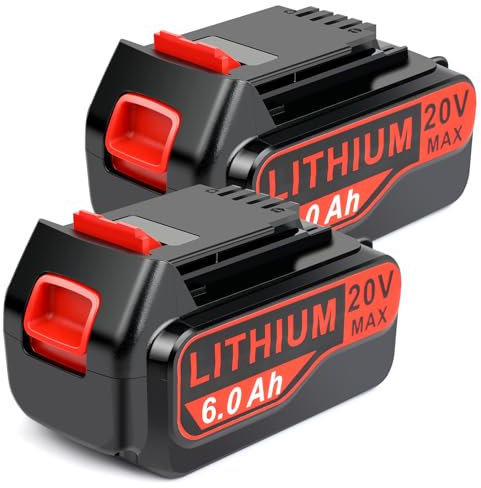 Djsanu - Replacement Battery for Black+Decker LBX4020, 2 Packs 20 Volt Lithium Battery for LBXR20 LBXR20B LBXR2020, Compatible with Black and Decker 20V, Power Tools