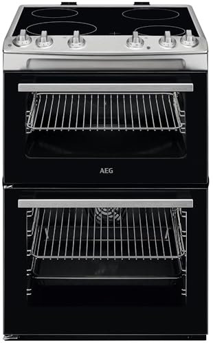 AEG 5000 Series SurroundCook Double Cavity Electric Cooker with Ceramic Hob, CCX6501ACM, Capacity 77/39L, Cooker with Grill function, Heat Indicators, 894-912x600x600mm, Stainless steel, Class A