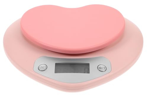 KICHOUSE 1pièce Balance De Cuisine Électronique Plastique Rose Pèse Aliments Précis Avec Affichage Led Idéale Pour Cuisson Et Pâtisserie Capacité De Design Élégant Forme De Cœur