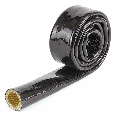 Guaina per Cavi Elettrici, 1 Metro Dia des Nero/Rosso Resistente alla Temperatura Antincendio Ignifugo Tubo Addensante Isolamento in Silicone Fibra di Vetro(Black,15mm)