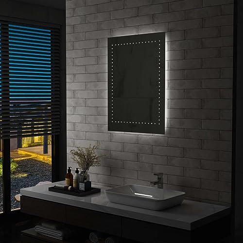 ShGaxin Badezimmer-Wandspiegel Badspiegel Mit Beleuchtung, Make Up Spiegel, Wall Mirror, Spigelbadzimmer, Badezimmerspiegel, 60 x 80 cm