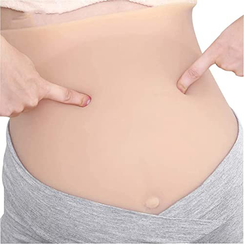 Fake Schwangere Bauch Silikon Leicht Bauch mit Gürtel für Kostüme Cosplay Cross Dressing - Realistische 6-7 Monate Schwangere Requisite Ideal für Events und Aufführungen