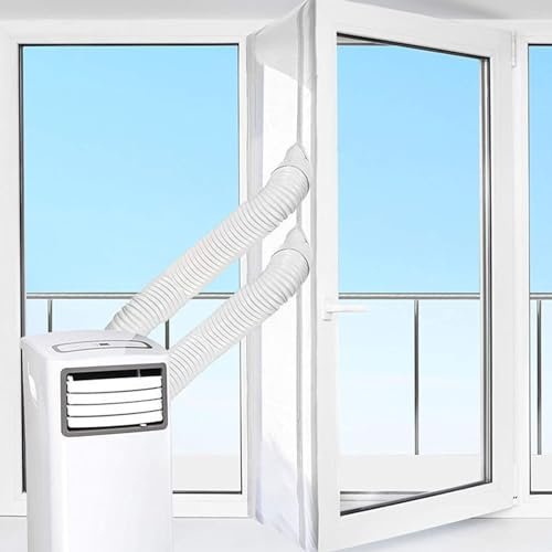 Klimaanlage Fensterabdichtung, Fensterabdichtung für Mobile Klimaanlage, Hot Air Stop zum Anbringen an Fenster, Dachfenster, Flügelfenster, Ohne Bohrlöcher Selbstklebend(300cm)