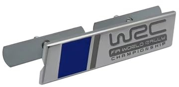 Generisch WRC Rally Logo 3D Metall Emblem Auto Körper Aufkleber Auto Kühlergrill Abzeichen Aufkleber(Grille-Silver)