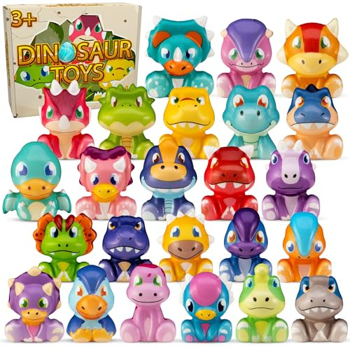 DMIGHT Party Favors for Kids 24PCS Dinosaur Squishy Toys,Goodie Bag Stuffers, Pinata Stuffers,Birthday Gifts for Boys & Girls,Treasure Chest Prizes,Classroom Prizes for Kids (Dinosaur) (Dinosaur)