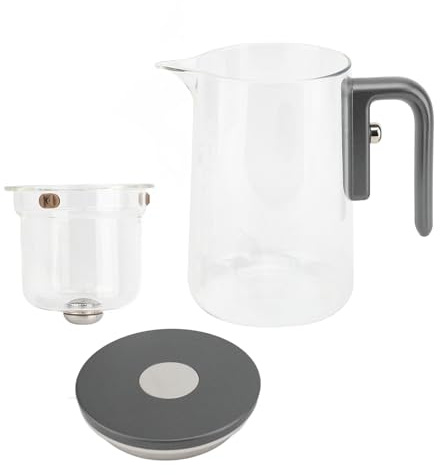 WGFOIP Théière en Verre avec Contrôle de Pression et Séparation de L'eau, 800 Ml, Transparente et Amovible, pour la Maison, le Restaurant, le Brassage, le Filtrage et le Versement