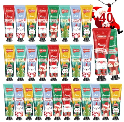Crème pour les mains cadeaux de Noël Petits cadeaux de remerciement | 40 pièces Cadeaux pour femmes et hommes, Crème pour les mains Mini coffret cadeau pour les mains sèches et gercées - Cadeaux pour