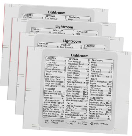 Angoily 4 Hojas Pegatinas Atajos Portátil Autoadhesivas Resistentes Papel para Teclas Acceso Rápido Compatible con Laptop Decoración Teclado Productividad