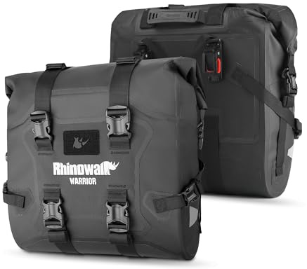 Rhinowalk Motorrad Gepäckträgertasche Satteltasche 24-42L Wasserdicht Motorradtasche Motor Seitentasche Gepäcktasche Hecktasche Hinterradtasche