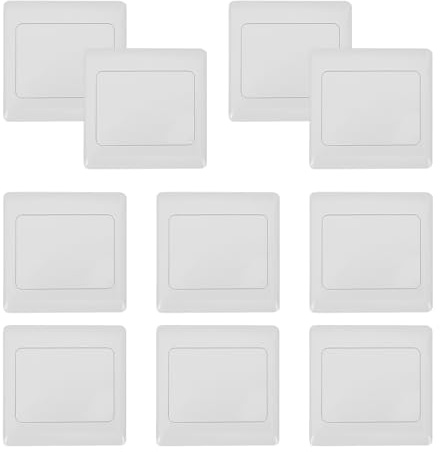 KONTONTY Cubierta Ignífuga para Placa de Interruptor Doble, 10 Unidades, Tapa Decorativa para Caja Eléctrica, Protección Segura para Tomas y Enchufes de Corriente en Pared