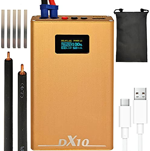 Ejoyous Máquina de Soldadura por Puntos Portátil Mini Soldadora por Puntos con Batería de Litio con Pantalla OLED 20 Niveles de Potencia 20 Configuraciones de Retardo Aleación de Aluminio para