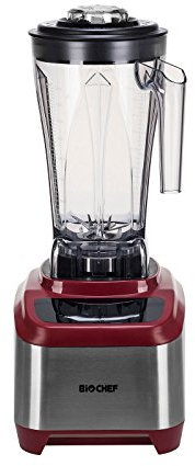 BioChef Atlas Power Blender – 1000W Professional Brushless Motor Super Blender – Quiet (75dB), 16 Speeds, Pulse Function, 10 Year Warranty (Red)