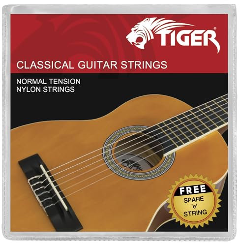 TIGER Corde per Chitarra Classica, Tensione Normale Corde In Nylon, Anti Ruggine