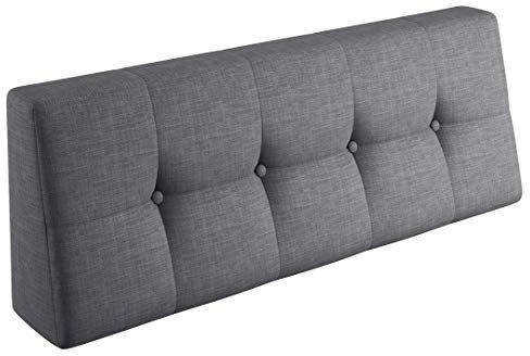sunnypillow Palettenkissen Palettenauflage Palettenpolster Palettensofa Sitzkissen Rückenlehne gesteppt Rückenkissen 120x40x20/10cm Silver