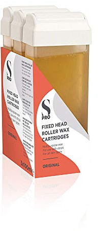 S-PRO Lot de 3 cartouches de cire à tête fixe 100 g