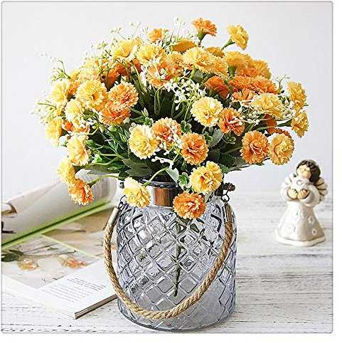 Lmy0624 Flores De Color Lila Artificiales Otoño Blanco Pequeño Ramo De Flores Falsas De Seda Decoración para El Hogar Fiesta De Navidad Decoración De La Boda 30cm