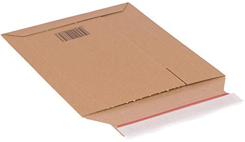 Ropipack Versandtasche Faltentasche aus Wellpappe mit Selbstklebeverschluss und Aufreißfaden 210 x 292 x 50 mm A4 braun - 100 Stück
