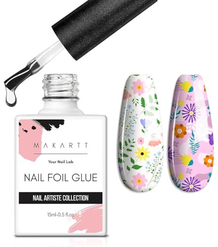 Gel colle Makartt 15 ml pour faux ongles, autocollants, transferts, extensions, colle longue durée ou extensions acryliques, Lampe UV LED requise