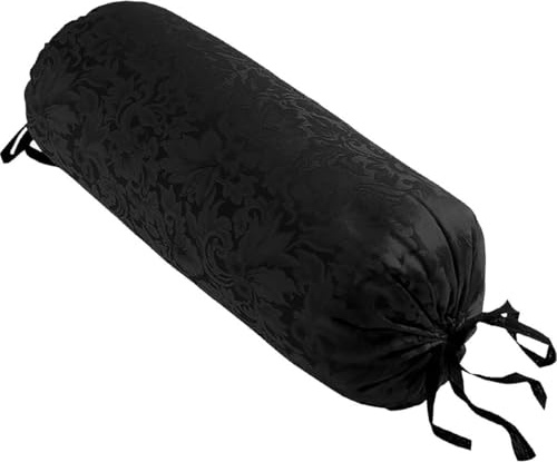 Hugger Mugger Silk Yoga Neck Pillow - Black - Organic Buckwheat Hull Filling, Comfortable Neck Support, Can be Chilled in Freezer