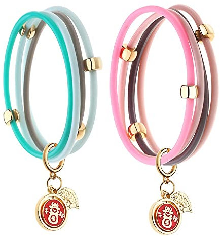 2PCS Mosquito Repellent Leather Bracelet Lasting Protection Mosquito-Free Wrist Band Girl All Natural Plant Oils and Deet Free Anti Insects & Bugs Leather Bracelets for Whole Family(Blue+Pink)