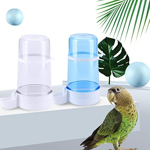 Canzoon Abreuvoir A Oiseaux Automatique Mangeoires 2Pcs Distributeur d'eau De Cage A Oiseaux Transparent Mangeoire Oiseaux Automatique pour Perroquet Petit Animal Utilisation d'alimentation