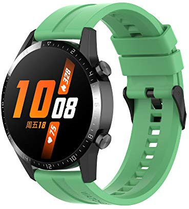 Wownadu 22 mm Quick Release Watch Strap Compatible with Huawei Watch GT 5/4 / 3/2 / 1 46mm Straps, Silicone Replacement Sport Wristband for Women Men, Green