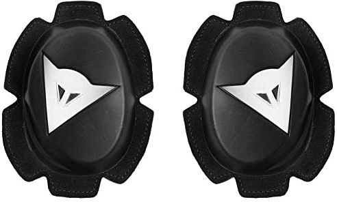 Dainese - Pista Knee Slider, Rodillera de Poliuretano para Moto, Rodilleras para Moto, Contacto Uniforme con Pista y Asfalto, Deslizadera para Moto con Cierre de Velcro, Negro/Blanco