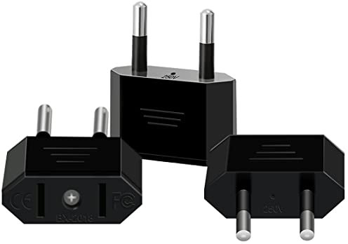 Superpow【3 pezzi 】Adattatore da Viaggio, Adattatore Presa Americana, Spina USA a 2 Pin Euro Italia, Germania, Spagna, Francia Adattatore USA-Italia per dispositivi con alimentatore USA,Adattatore USA