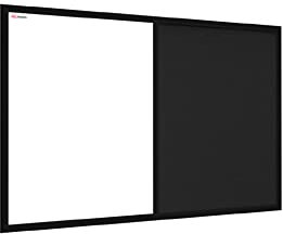 ALLboards Kombitafel 2 in 1 Magnettafel & Schwarz Kork-Pinnwand 90x60cm, Holzrahmen Schwarz lackiert, Whiteboard Korktafel Kombitafel