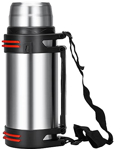 Olerd Large Thermosflask- 101oz Stainless Steel Insulated Bottle for Travel with BPA Free Cup - 3L Oversized Vacuum Insulated Thermoses with Handle and Strap for Hot & Cold Drinks