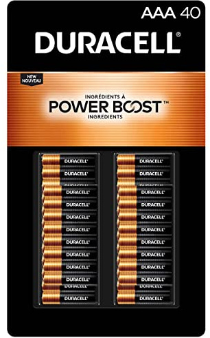 Duracell CopperTop Lot de 40 piles alcalines AAA longue durée et multi-usages Triple A pour la maison et le travail
