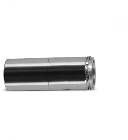 Schiebeelement m.Doppelwandfutter 500-850mm I Zubehör für Kamin und Ofen I ø 130 mm I Mauerdurchführung I Optimale doppelwandige Isolierung I Oskar