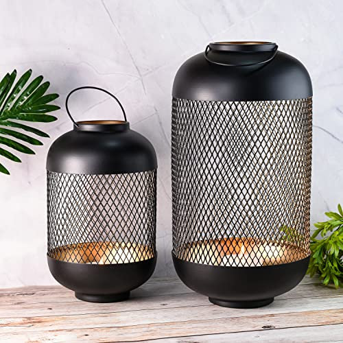 Marrakesch 2er Set Gartenwindlicht Windlicht Asbirg 47cm und 32 cm | Windlichter für Draußen Asbirg groß modern als Gartendeko